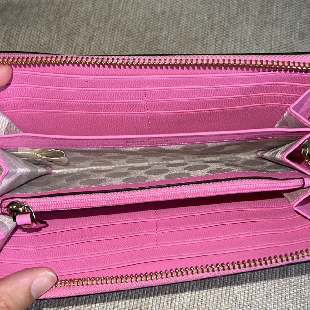 Pink Kate Spade Zip Wallet - Picture 2 of 4